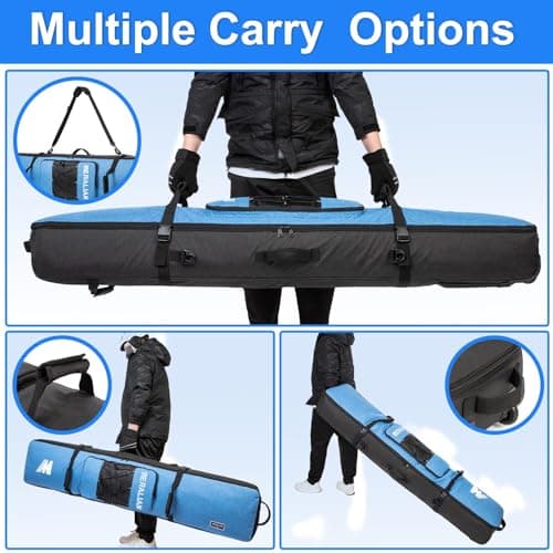 MERALIAN Snowboard Bag with Wheels,Padded Snowboard Bags for Air Travel — view 6