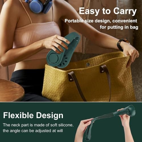 Neck Fan for Men Women, Rechargeable Neck Fan Portable Hands-Free Neck Fan — view 5