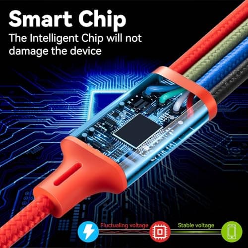 Short Multi Charger Cable [3.5A 35CM] 4 in 1 Charging Cable, Nylon Braided — view 5