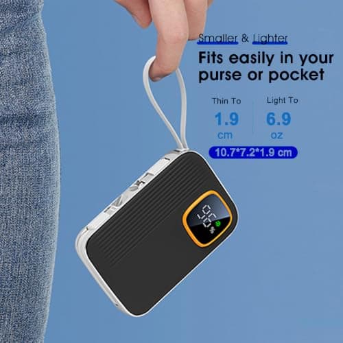 Power Bank with Built-in Cables, 10000mAh Fast Charging Portable Phone Charger, 22.5W PD USB C Battery Pack Compatible with iPhone 16 15 14 Android, etc — view 6