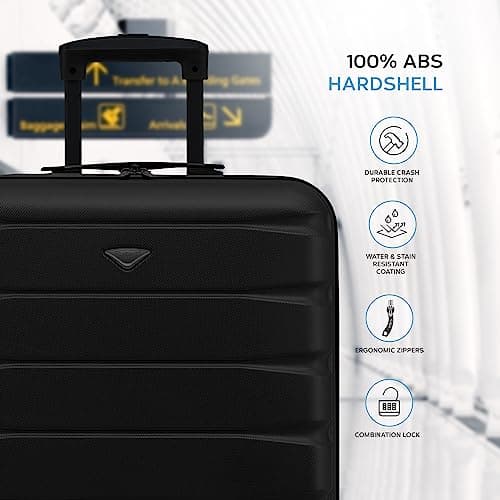 Flight Knight 56x45x25 EasyJet Cabin Bag, Jet2, British Airways Suitcase - Lightweight Small Durable 4-Wheel Cabin Case, Maximum Carry-On Size, ABS Hard Shell, 10kg Hand Luggage Bag- 56 x 45 x 25 — view 4
