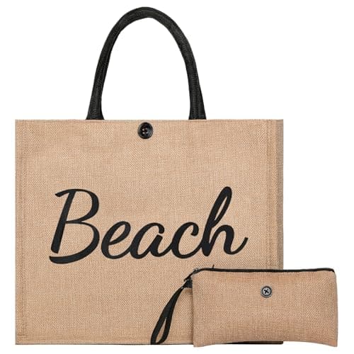 WORPICE Beach Bag - Large Beach Bags for Women, Woven Straw Beach Tote Bag Waterproof, Summer Handle Tote, for Beach Travel Holiday Swimming