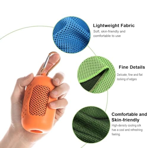 Gym Towels, 3 Pack Cooling Towel Soft Microfiber with Portable Silicone Sleeves, Breathable Instant Towels, Microfiber Soft Quick Dry Gym Towel for Sport Camping Swim Fitness(30 x 90cm, 3 Colors) — view 3