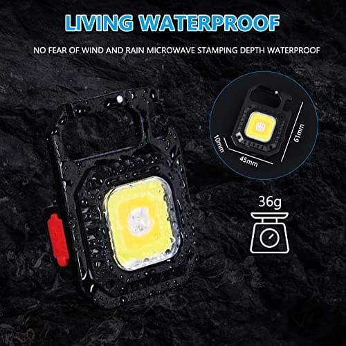 URAQT LED Torch, Portable Mini LED Small Work Light Keychain Flashlight, 7 Modes 1000 Lumens Rechargeable Inspection Lights with Bottle Opener Magnetic Base for Camping Repair Emergency Lighting — view 4