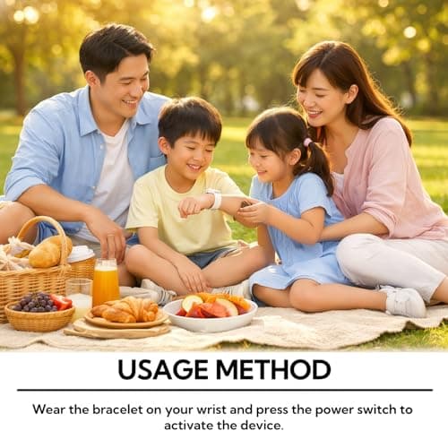 2PCS Ultrasonic Mosquito Repellent Bracelets, Electronic Mosquito Repellent Watch, Rechargeable Insect Repellent Bracelet with 360-Degree Protection, Safe Material & Fashion Design (Off-White+Black) — view 5