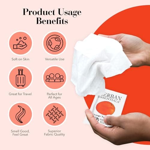 Herban Essentials Orange Wipes & Towelettes, Essential Oil, 20 Count — view 5