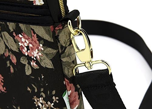 kayond Black Chinese Rose Patten Canvas Laptop Shoulder Messenger Bag Case Sleeve for 15-15.6Inch Laptop and Macbook Pro 15.4 (15-15.6 inch, Black Chinese Rose) — view 2