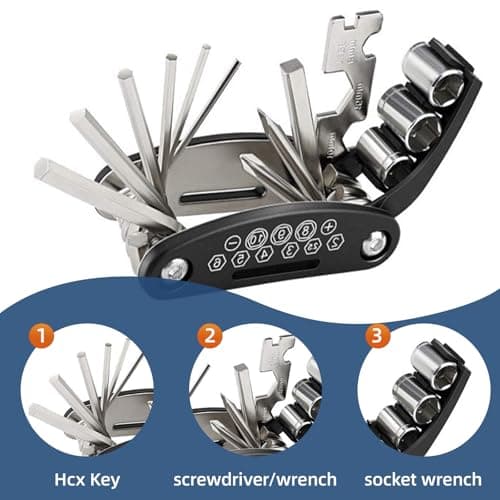 24Pcs Bike Tool Kit, Multifunction Bike Tools & Equipment, Puncture Repair Tools for Road & Mountain Bikes, Cycling Gifts — view 3