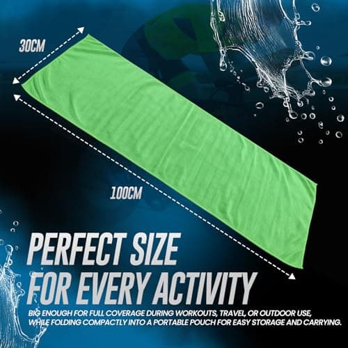 Ever Move Instant Cooling Towel - 100 x 30 cm Lightweight Cooling Towels for Neck, 100% Polyester Reusable Cold Effect Towel for Hot Weather, Workout, Travel & Outdoor Training - (Blue) — view 4