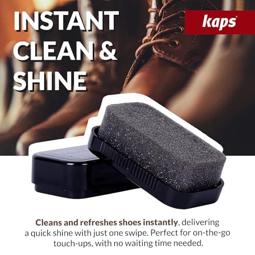 Kaps Shoe Shine Sponge for Leather - Instant Shine and Cleaning Pad, Transparent Neutral, Compact Travel Size for Shoes, Boots, and Bags Mini Perfect Shine — view 2