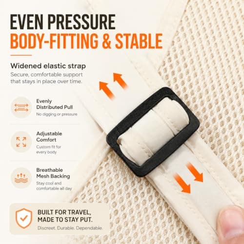Money Belts for Travel Hidden, Unisex Money Bags, Travel Pouch for Passport and Money, Double Strap Waterproof, Holds Passports, Cash and Credit Cards, Ideal for Running, Travel and Daily Use, White — view 5