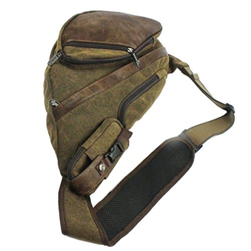 Xieben Canvas Sling Bag Backpack Crossbody Shoulder Chest Pack for Men Women Travel Business Laptop Cycling Hiking Camping Rucksack Daypack Vintage — view 4