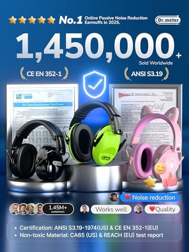Dr.meter Ear Defenders Adults SNR 31dB, Adjustable & Comfortable — view 6
