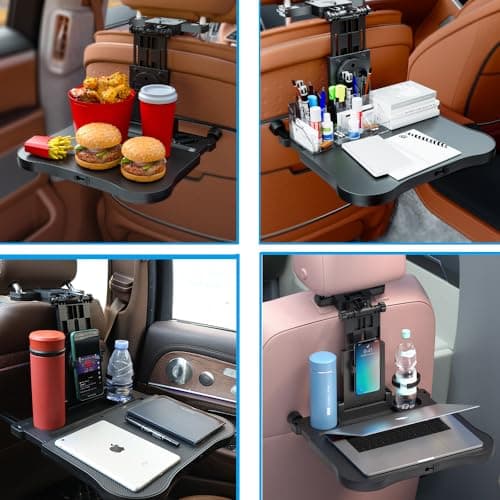 Car Seat Tray Foldable Back Seat Food Table for Kids, Rear Passenger Seat — view 4
