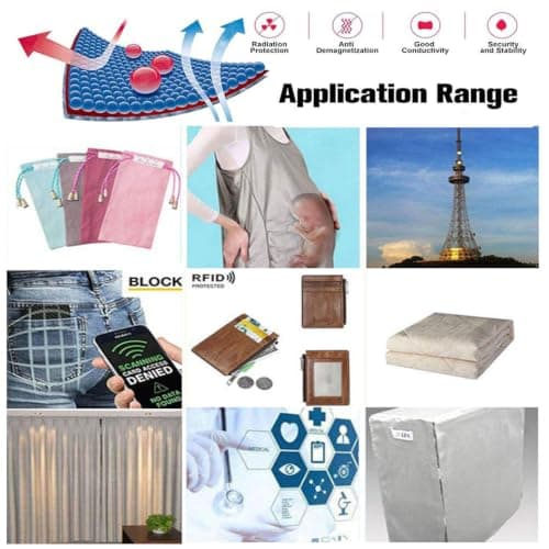 EMF Blocker Material Faraday Fabric-EMI RFID/RF Shielding Material Fabric Nickel Copper Fabric WiFi and Cell Signal Blocking for RF,EMI,WiFi,Military Grade Tent Fabric,Blanket,silver-1x1.1m — view 6