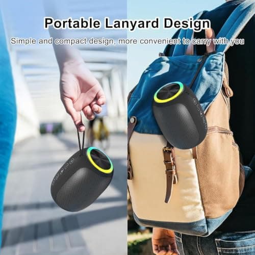 IKHPHE Bluetooth Speaker, Portable Wireless Speaker 18-Hour Playtime, 10M Bluetooth Range, Enhanced Bass, Noise-Cancelling Mic, Black — view 5