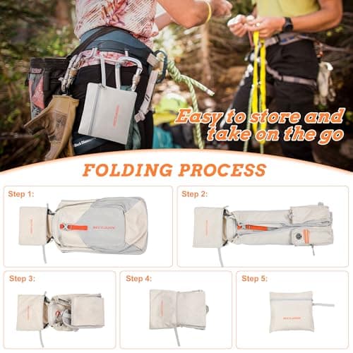 BECOJADDE 15L Hiking Backpack for Men Women Foldable Small Rucksack Lightweight Mini Backpack for Camping Travel Outdoor, Beige — view 6
