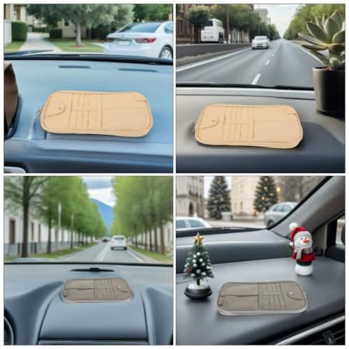 2pcs Car Sun Visor Organizer PU Leather Multi Compartment Storage Bag — view 3