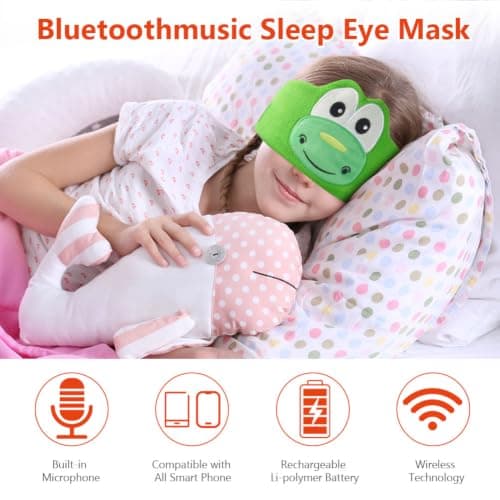 OFFCUP Sleep Headphones, Headband Headphones, Soft Bluetooth Headset Hi-Fi Stereo Super Bass Music Headphones for Men Women Office Nap Travel Yoga Workout Meditation（Green Dinosaur） — view 3