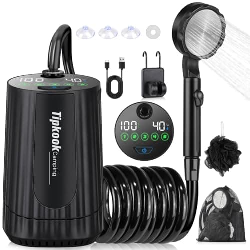 Tipkook 10000mAh Rechargeable Portable Camping Shower for Camping Pet Bath
