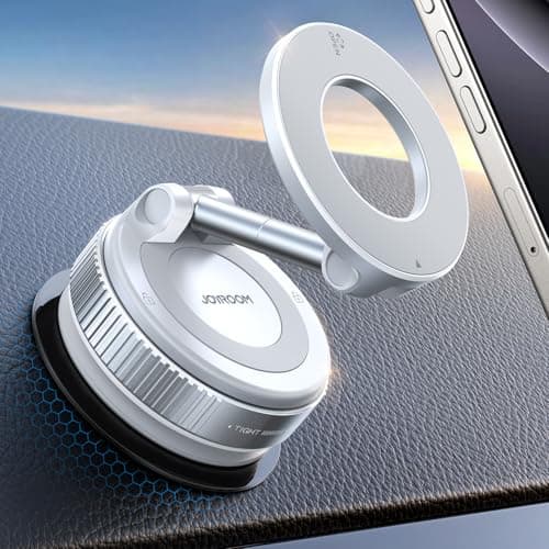 JOYROOM Magsafe Suction Cup Phone Mount, Vacuum Magnetic Phone Holder for Car, 360° Metal Strut Magsafe Car Mount for iPhone 16 Pro Max Plus/iPhone 15 14 13 12 & Android Magsafe Case