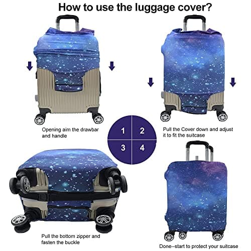 Mateju Suitcase Cover 19-32 Inch Luggage Covers Protectors, 3D City Print Trolley Case Protective Cover Washable Anti-Scratch Elastic Travel Suitcase Protector (London,XL) — view 6