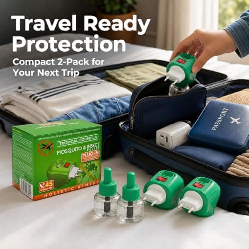 Plug-in Mosquito Repellent Insect Killer for Home & Travel Lasts for up to 45 Nights per Refill | Each Pack Includes a Plug and one Bottle for Long Lasting Performance | (4, 4 Pack) — view 6