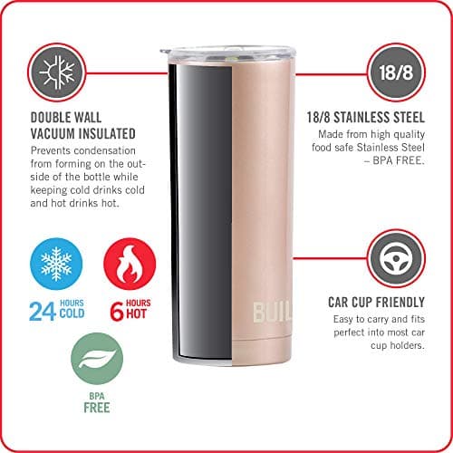 Built 5193244 Insulated Travel Mug/Vacuum Flask, Stainless Steel, 590 ml (20 oz) - Silver — view 4