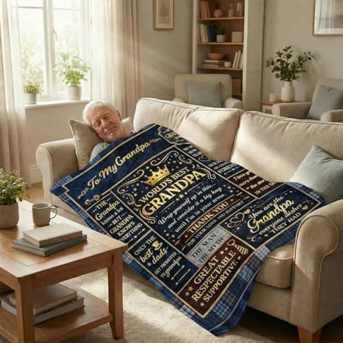 SIMDAO Grandad Birthday Gifts, Flannel Blanket 50"X60", Best Grandad Gift, Grandads Gifts From Grandchildren, Presents for Grandpa — view 5