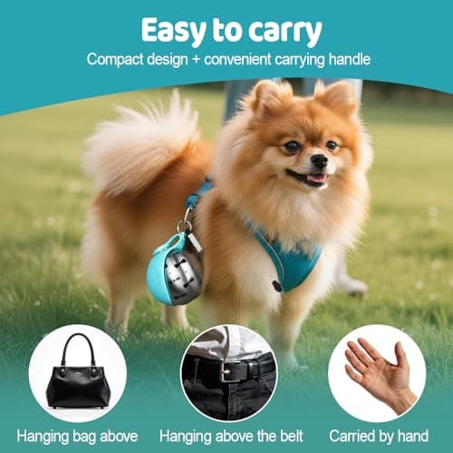 Portable Pet Water Bottle, 10 Oz Stainless Steel Foldable Dog Drink Bowl — view 5