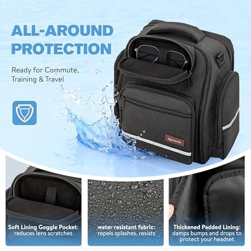 Flight Bag for Pilots, Pilot Bag for Aviation Headset with Padded Protection, Fits Aviation Headset, iPad & Flight Accessories, Multiple Pockets & Shoulder Strap, Gift for Pilots, Black (Bag Only) — view 5