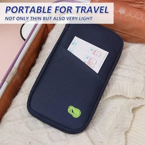 Passport Travel Document Holder, Waterproof Passport Holder (Navy Blue) — view 5