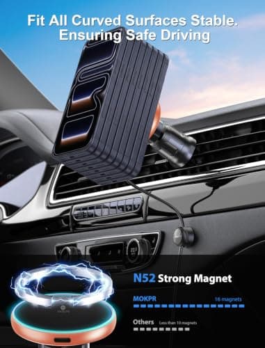 MOKPR for Magsafe Car Mount Charger, 15W for Magsafe Car Charger — view 6