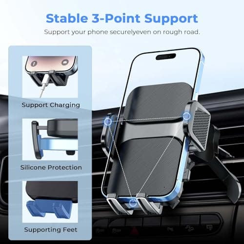 Brencco Car Phone Holder Air Vent, Metal Hook, 360°, 4-7 Inch — view 3