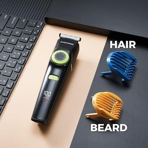 BarberBoss Men's Grooming Kit – Beard Trimmer Men, Hair Clippers Men, Nose Trimmer, Detail Trimmer, Waterproof, Rechargeable Grooming Set — view 4