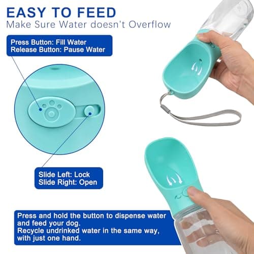 Emwel Dog Water Bottle - 550ml Water Feeder Leak Proof Portable Puppy Water Dispenser with Drinking Feeder for Pets Outdoor Walking, Hiking, Travel, Food Grade Plastic For Pets — view 5
