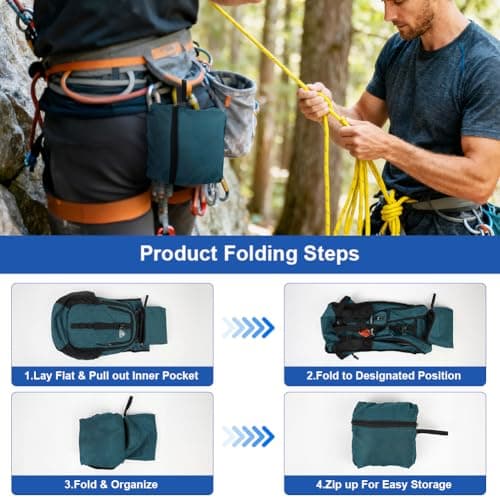 HOTUT Ultra Lightweight Foldable Backpack, 15L Hiking Backpack, Water Resistant Travel Day Bag for Men Women, Packable Rucksack Daypack for Cycling Climbing Travelling Camping Sports Outdoor (blue) — view 6