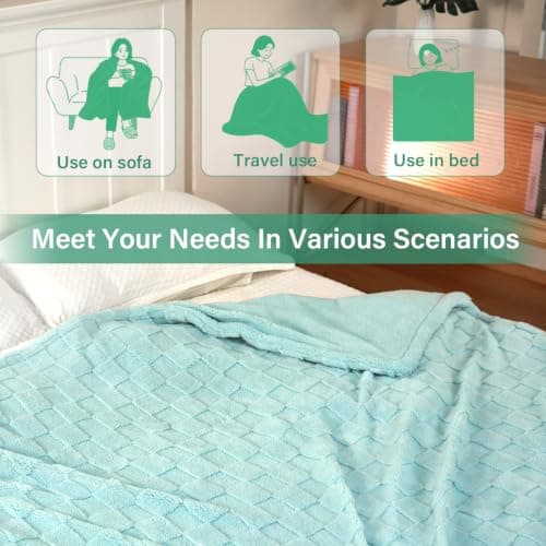 Heated Blanket, Electric heated throw 160x130CM Mint Green,Electric Blanket — view 6