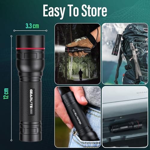 LED Torch Rechargeable 2 Pack, 2000LM Super Bright Adjustable Focus Torches — view 5