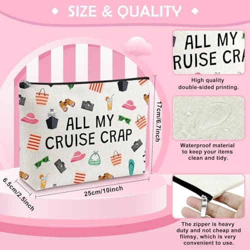 Cruise Makeup Bag Cruise Trip Vacation Gift Summer Vacation Travel Gift for Beach Life Cosmetic Bag Beach Lovers Summer Gifts for Bestie Sister Friends Birthday Graduation Present Toiletry Pouch — view 2