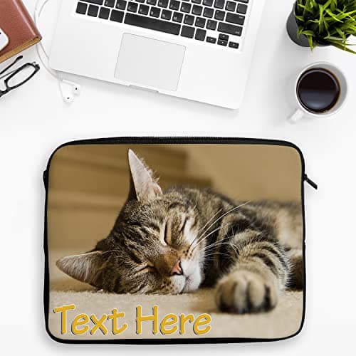 Personalised Tabby Cat Tablet Sleeve Laptop Case Adults iPad Zip Pouch Protective Carry Travel Bag Kittens Birthday Gift ST824 (Large 14" – 15.6") — view 5
