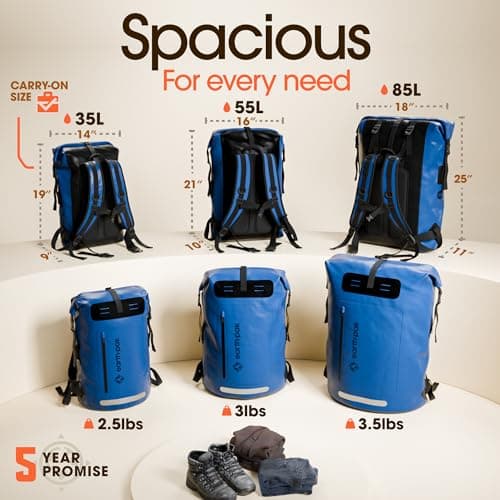 Waterproof Dry Bag 55L - Roll Top Sack for Kayaking Sailing Boating — view 2