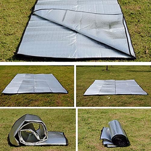 Aluminum Foam Mat sleeping mat for camping 200x200 cm / 78.7x78.7 IN insulating mat thermal Blanket foldable tent mat floor mat of aluminum foil, ultralight — view 2