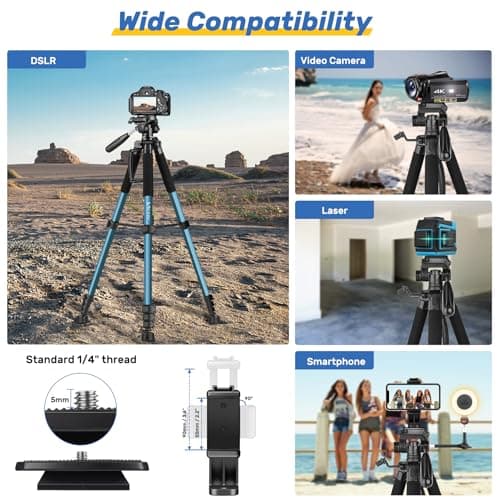 Victiv 188cm Upgraded Camera Tripod for DSLR with 1/4" Extension Interface — view 3