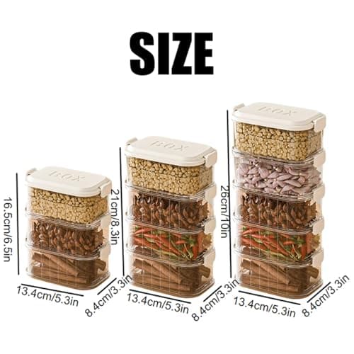 Stackable Spice Storage Box, Multi-Layer Sealed Food Organizer, Travel Spice Containers and Camping Spices Kit for Seasoning, Cereal, Coffee Beans — view 2