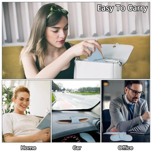 CREATCABIN Slim Glasses Case Soft Sunglasses Case Leather Portable Lightweight Eyeglass Spectacle Cases Pouch Bag Travel Protective Cover Gift for Women Men Holiday Vacation 6.9x3.4 Inch Sky Blue — view 4