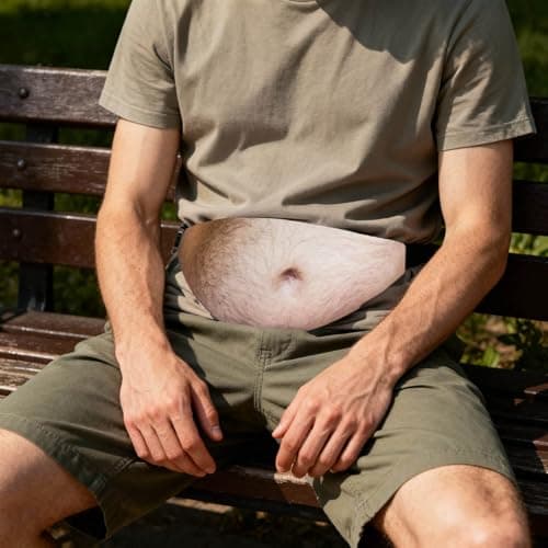 Novelty Belly Waist Bag Men, Funny dad Bag Bum Bag Adjustable Belt Realistic 3D Print Fanny Pack, Waterproof pu Storage Pouch for Festivals, Travel and Joke Gifts, Novelty Gift for him — view 2