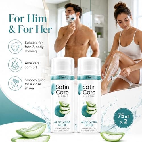 Travel Size Shaving Gel for Sensitive Skin with Aloe Vera (Pack of 2) -Moisturising Shave Gel for Smooth, Irritation-Free Shave on Legs & Body, Carry-On Friendly (for Men & Women) — view 4