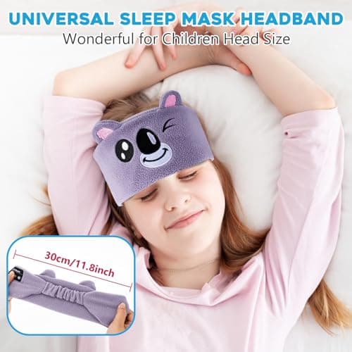 Bluetooth Sleep Mask, CestMall Sleep Eye Mask with Wireless Headphones Blackout Sleep Headphones Headband Music Sleeping Bluetooth Headband Birthday X-mas Gift for Children Boy Girl Travel Nap (Grey) — view 6