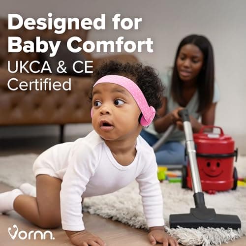 VORNN Baby Ear Defenders & Infant Headphones Noise Cancelling Earmuffs for Babies and Toddlers 0-36 Months in Pink | CE & UKCA Certified for Hearing Protection, Comfortable Fit & Safe Sleep — view 5